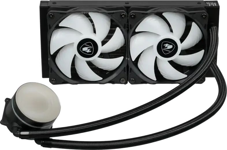 Cougar Poseidon Vistek ARGB 240 Liquid CPU Cooler CGR-PSDVARGB-B-240, 1.9" Digital Display, Dual 120mm PWM Fans, Aluminum Radiator for Intel LGA 1851/1700 & AMD AM5