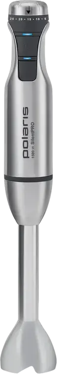 Set Blender Vertical Polaris PHB 1583L SilentPRO, 1500W, 25 Trepte de Viteza, Cuitit cu 4 Lame Titan, Inox, Toator 0.5L, Argintiu