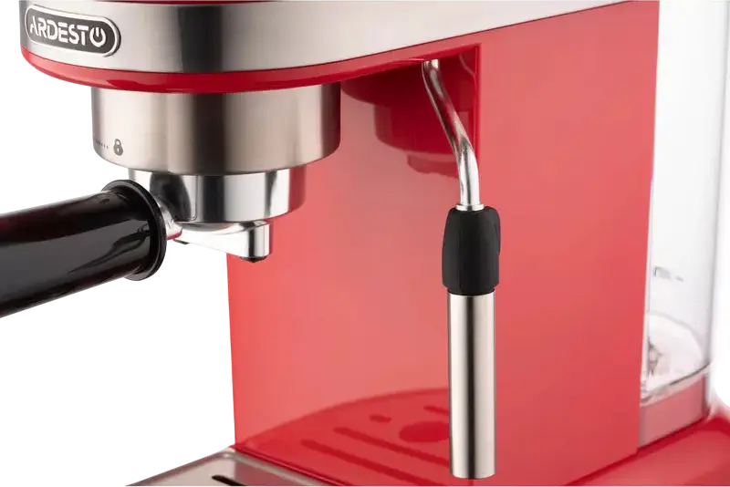 Espressor Manual Ardesto YCM-E1501, 1350W, Pompa Italiana ULKA 20 Bar, Control PID Ecran Tactil, Rezervor Apa 1.4L, Spumator Lapte, Rosu