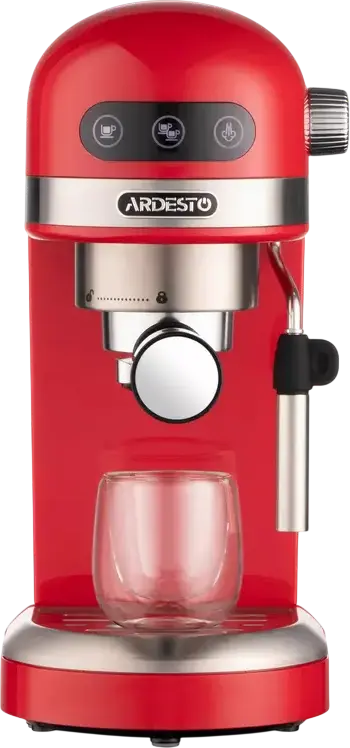 Espressor Manual Ardesto YCM-E1501, 1350W, Pompa Italiana ULKA 20 Bar, Control PID Ecran Tactil, Rezervor Apa 1.4L, Spumator Lapte, Rosu