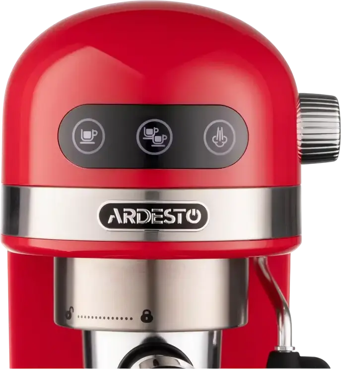 Espressor Manual Ardesto YCM-E1501, 1350W, Pompa Italiana ULKA 20 Bar, Control PID Ecran Tactil, Rezervor Apa 1.4L, Spumator Lapte, Rosu