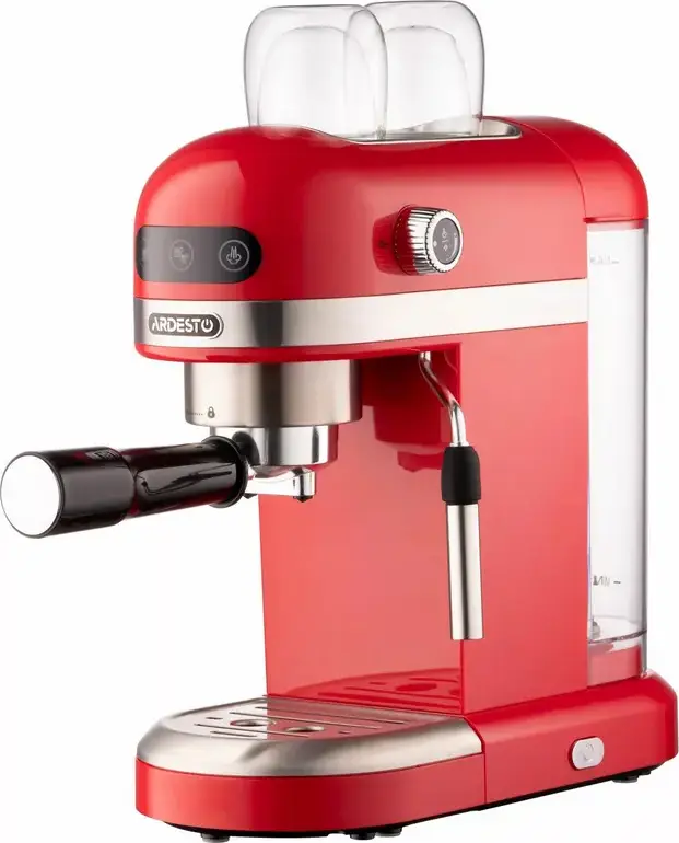 Espressor Manual Ardesto YCM-E1501, 1350W, Pompa Italiana ULKA 20 Bar, Control PID Ecran Tactil, Rezervor Apa 1.4L, Spumator Lapte, Rosu