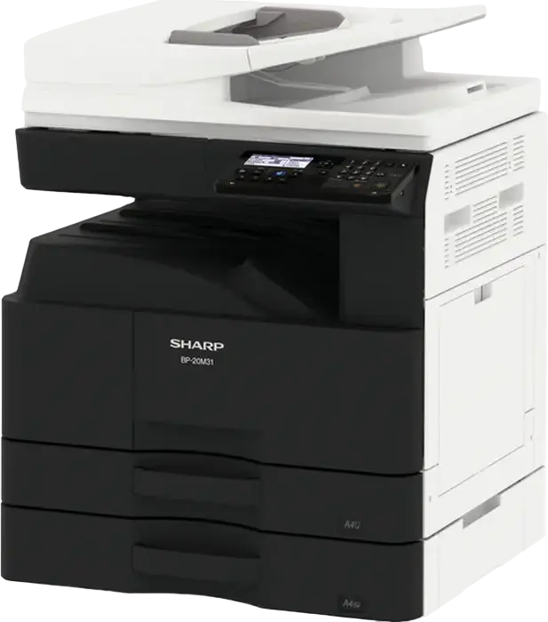 Imprimanta Multifunctionala Laser A3 Mono Sharp BP-20M24, Printare Copiere Scanare, 24 ppm, Duplex, Scanner RSPF 100 foi, 1GB RAM, Ethernet USB