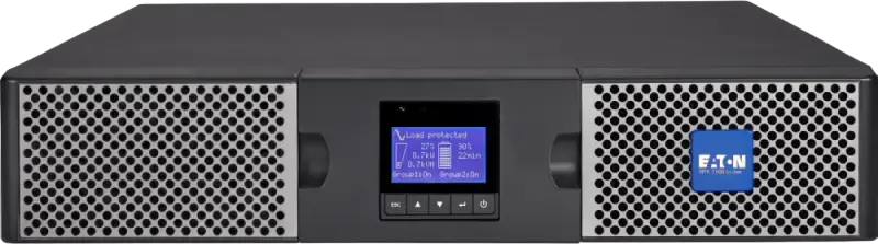 Eaton 9PX1500IRT2U-L Online Double Conversion UPS, 1500VA/1500W, Lithium-ion Battery, 2U Rack/Tower Convertible, 8x IEC C13, LCD Display, Black