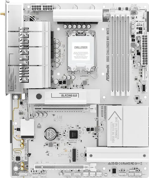 Placă de bază ASRock B860 CHALLENGER WIFI WHITE, LGA1851, AMD B860, ATX