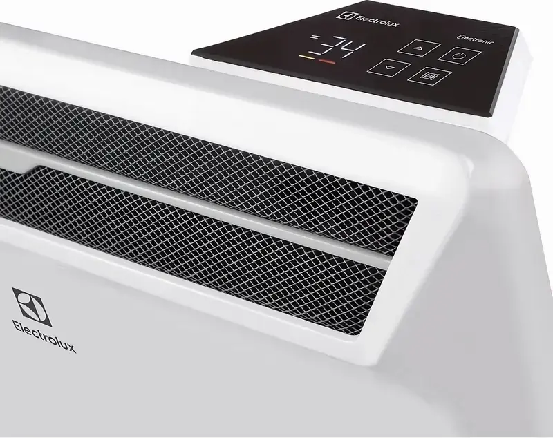 Electrolux ECH/AG2-1000 3BE EEC Electric Convector Heater, 1000W, 12m2, Electronic Control, LED Display, Remote Control, 24h Timer, White