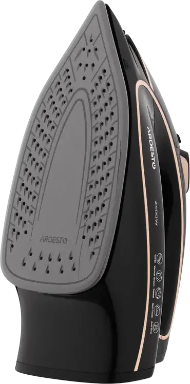 Ardesto IR-B2235 Steam Iron, 2400W, Ceramic Soleplate, 450ml Water Tank, 120g/min Steam Boost, Anti-Drip, Auto-Off, Self-Cleaning, Black/Gold