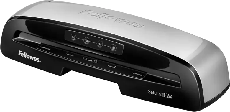 Fellowes Saturn 3i A4 Laminator, InstaHeat Technology, 60s Warm-up, 80-125 Micron Pouch Compatibility, Auto Shut-off & Feed Sensor, Black