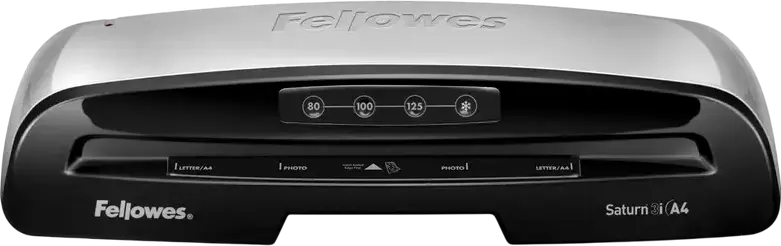Fellowes Saturn 3i A4 Laminator, InstaHeat Technology, 60s Warm-up, 80-125 Micron Pouch Compatibility, Auto Shut-off & Feed Sensor, Black