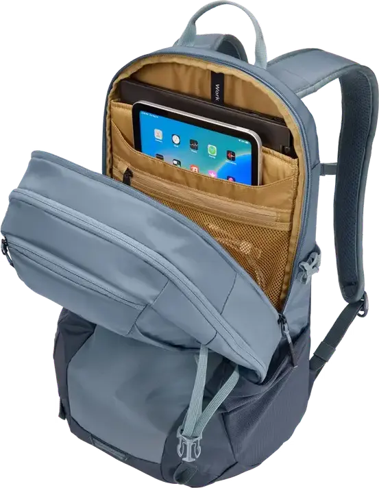 Thule EnRoute Backpack 23L, 400D Nylon, Fits 16 inch Laptop and 10.5 inch Tablet, Water-Resistant YKK Zippers, Trolley Sleeve, Pond Blue