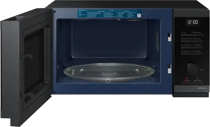 Cuptor cu Microunde si Grill Samsung MG23DG4524AGE2, Liber Format, Capacitate 23L, Putere 800W/1150W, Interior din Ceramică Smaltuită, Negru