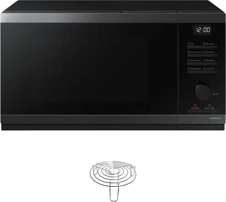 Cuptor cu Microunde si Grill Samsung MG23DG4524AGE2, Liber Format, Capacitate 23L, Putere 800W/1150W, Interior din Ceramică Smaltuită, Negru
