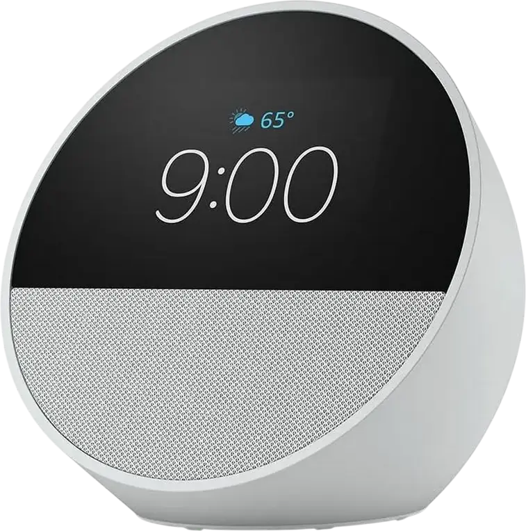 Boxă Inteligentă Amazon Echo Spot (Ediție 2024) cu Alexa, Ceas de Alarmă Inteligent cu Ecran Personalizabil, Sunet Vibrant, Wi-Fi și Bluetooth