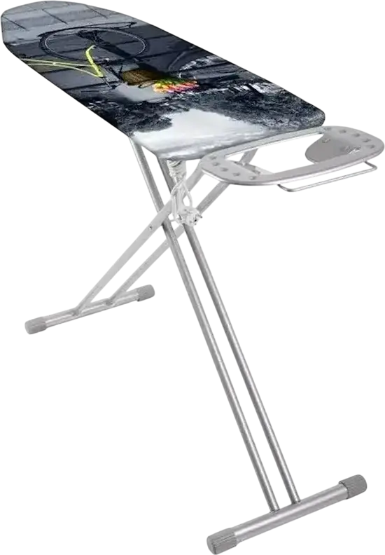 Eurogold T-MAX 53238B1 Ironing Board, 120x38 cm Perforated Metal Mesh Surface, Adjustable Height, Metal Frame, Grey