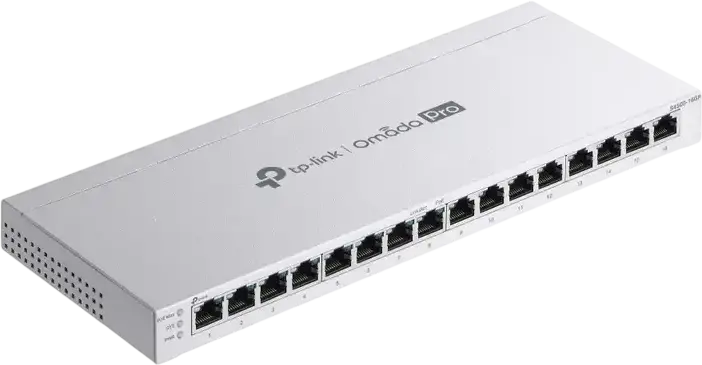 Switch Gestionabil TP-Link S4500-16GP Omada Pro L2+, 16 Porturi Gigabit RJ45, 8 Porturi PoE+ Buget 120W, Rutare Statica, SDN, Carcasa Metalica, Gri