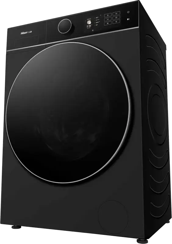 Hisense WF5I9043BBFS Front-Load Washing Machine, 9kg, Energy Class A, 1400 rpm, Black, Wi-Fi ConnectLife, Steam Mix, RainDrop Drum, 19 Programs