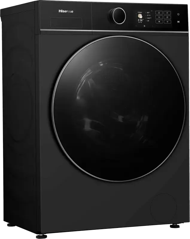 Hisense WF5I9043BBFS Front-Load Washing Machine, 9kg, Energy Class A, 1400 rpm, Black, Wi-Fi ConnectLife, Steam Mix, RainDrop Drum, 19 Programs