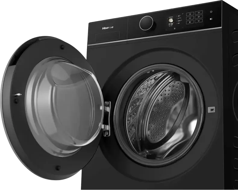 Hisense WF5I9043BBFS Front-Load Washing Machine, 9kg, Energy Class A, 1400 rpm, Black, Wi-Fi ConnectLife, Steam Mix, RainDrop Drum, 19 Programs