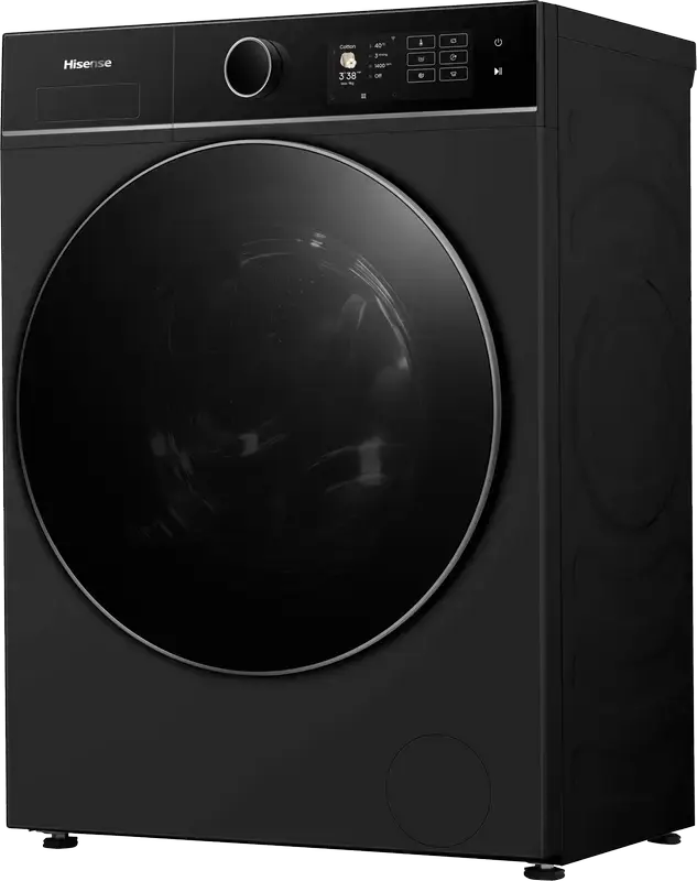 Hisense WF5I9043BBFS Front-Load Washing Machine, 9kg, Energy Class A, 1400 rpm, Black, Wi-Fi ConnectLife, Steam Mix, RainDrop Drum, 19 Programs