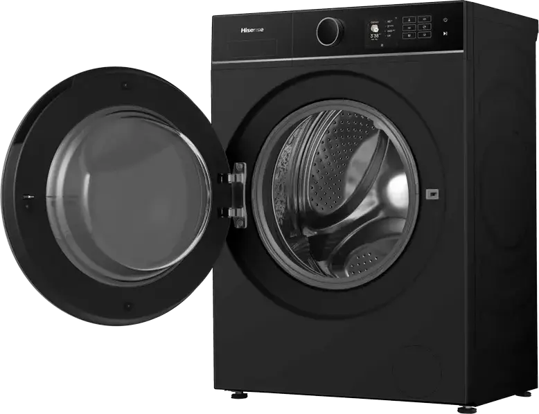 Hisense WF5I9043BBFS Front-Load Washing Machine, 9kg, Energy Class A, 1400 rpm, Black, Wi-Fi ConnectLife, Steam Mix, RainDrop Drum, 19 Programs