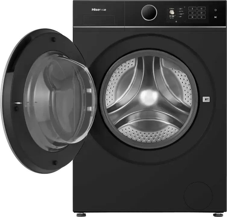 Hisense WF5I9043BBFS Front-Load Washing Machine, 9kg, Energy Class A, 1400 rpm, Black, Wi-Fi ConnectLife, Steam Mix, RainDrop Drum, 19 Programs