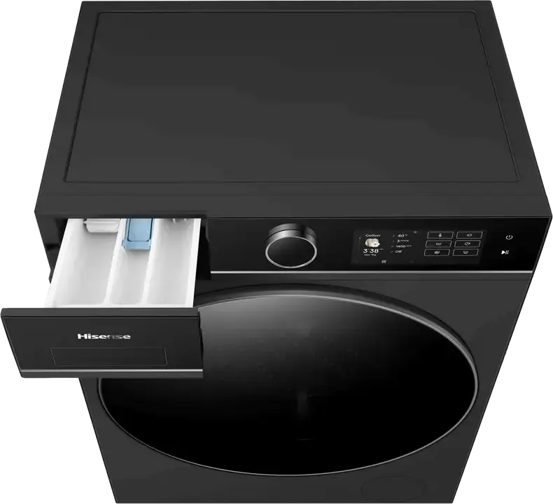 Hisense WF5I9043BBFS Front-Load Washing Machine, 9kg, Energy Class A, 1400 rpm, Black, Wi-Fi ConnectLife, Steam Mix, RainDrop Drum, 19 Programs