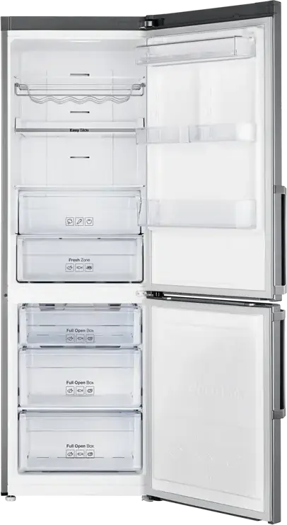 Frigider Combinat Samsung RB33J3515S9/EF, 339L, No Frost, SpaceMax, Digital Inverter, All-Around Cooling, Oțel Inoxidabil, Congelator Jos, 185cm