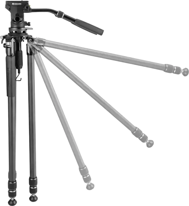 Vanguard ALTA PRO 3VRL 303AV20 Professional Aluminum Video Tripod with VEO PV-20 Pan Head, Leveling Base, 180cm Max Height, 5.9kg Load, Black