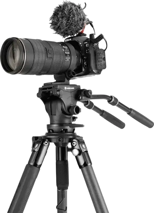 Vanguard ALTA PRO 3VRL 303AV20 Professional Aluminum Video Tripod with VEO PV-20 Pan Head, Leveling Base, 180cm Max Height, 5.9kg Load, Black