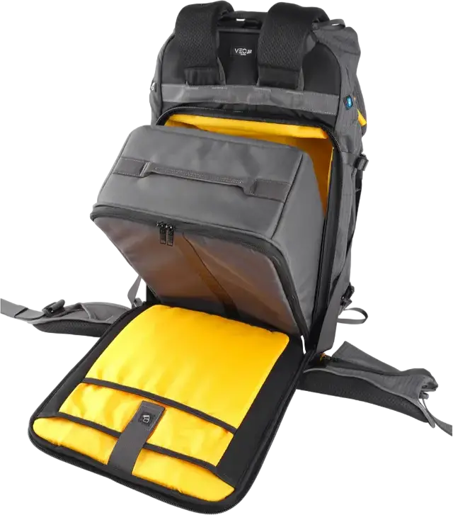 Rucsac Foto Vanguard VEO Active 42M, 17L Nylon 840D Rezistent, Compartiment Laptop 13" și Tabletă 10", Rezistență Apă IP55, Gri, cu Husă de Ploaie