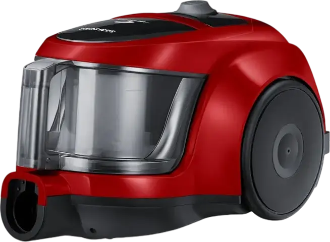 Samsung VCC45W0S3R Bagless Cylinder Vacuum Cleaner, 700W, 190W Suction, Cyclonic Technology, HEPA Filter, 1.3L Dust Capacity, Red