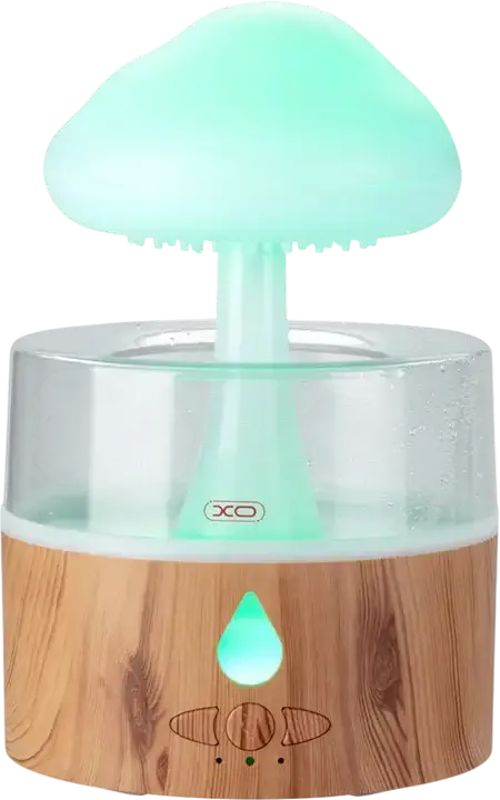 XO HF10 Flaming Mountain Air Humidifier and Aromatherapy Diffuser, 260ml Water Tank, Rain Effect, RGB Lighting, ABS Plastic, Desktop, 8W
