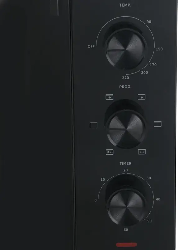 Электрическая мини-печь Hisense HOM30M, объем 30 л, мощность 1600 Вт, 5 режимов нагрева, конвекция, вертел, интерьер из нержавеющей стали, черный
