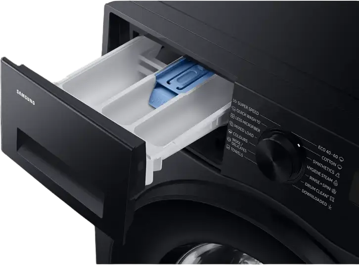 Samsung WW90DG5G34ABLE Front-Load Washing Machine, 9kg, Energy Class A, 1400 rpm, AI Ecobubble, SpaceMax, Hygiene Steam, SmartThings Wi-Fi, Black