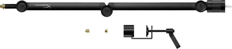 HyperX Caster Microphone and Camera Arm 786H6AA, Black, 1kg Max Load, 91.8cm Reach, 360° Swivel, Toolless Adjustment, C-Clamp Mount, with Adapters