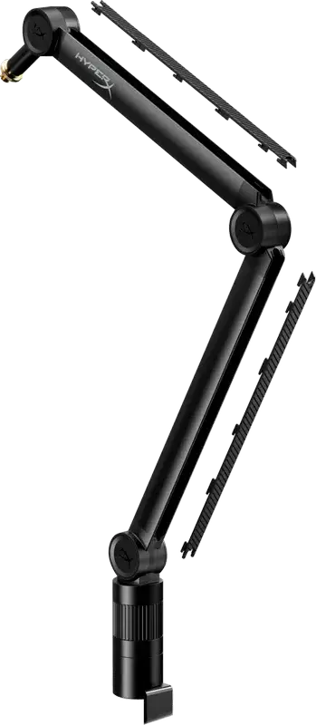 HyperX Caster Microphone and Camera Arm 786H6AA, Black, 1kg Max Load, 91.8cm Reach, 360° Swivel, Toolless Adjustment, C-Clamp Mount, with Adapters