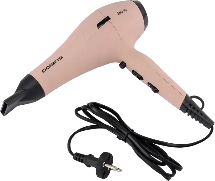 Fön Polaris PHD 2600AC Profesional 2600W, Roz, cu Ionizare, 4 Setări de Temperatură, 2 Moduri de Flux de Aer, Aer Rece, Difuzor și Concentrator