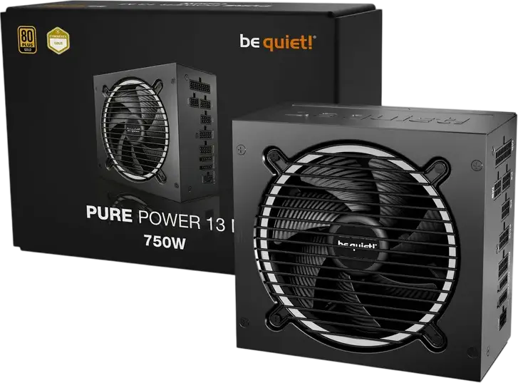 Блок питания be quiet! Pure Power 13 M 750W, 80 PLUS Gold, ATX 3.1, PCIe 5.1 12V-2x6, Полностью модульный, Бесшумный вентилятор 120мм, Черный