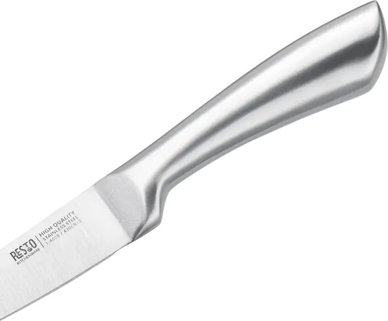 RESTO 95605 Merope 3-Piece Stainless Steel Knife Set - Santoku 18cm, Utility 13cm, Paring 9cm - X30Cr13 Steel - Made in Germany - Gift Box