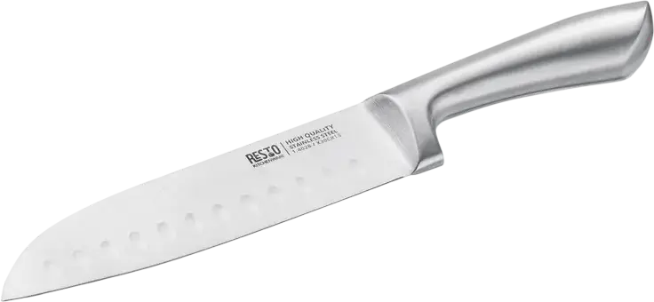 RESTO 95605 Merope 3-Piece Stainless Steel Knife Set - Santoku 18cm, Utility 13cm, Paring 9cm - X30Cr13 Steel - Made in Germany - Gift Box