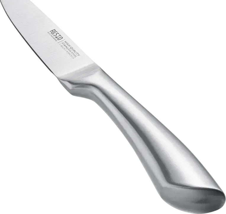 RESTO 95605 Merope 3-Piece Stainless Steel Knife Set - Santoku 18cm, Utility 13cm, Paring 9cm - X30Cr13 Steel - Made in Germany - Gift Box