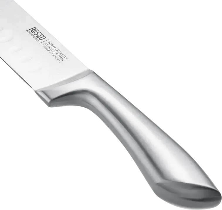 RESTO 95605 Merope 3-Piece Stainless Steel Knife Set - Santoku 18cm, Utility 13cm, Paring 9cm - X30Cr13 Steel - Made in Germany - Gift Box