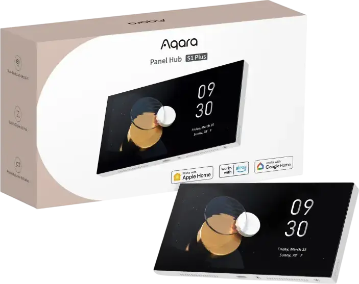Aqara Panel Hub S1 Plus Smart Home Control Panel, 6.9-inch Touchscreen, Zigbee 3.0 & Matter over Bridge, Dual-band Wi-Fi, Wall-mounted White Hub