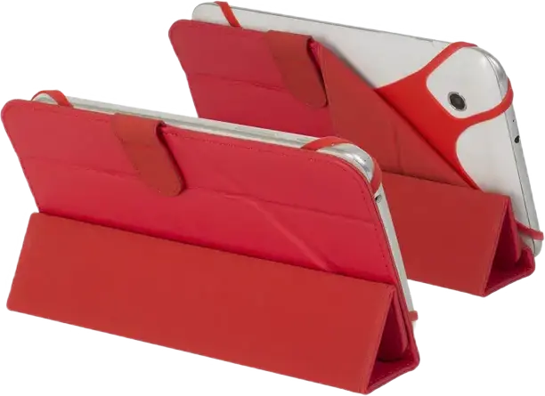 RivaCase Malpensa 3132 Universal 7-inch Tablet Case, Red Faux Leather Folio with Microfiber Lining, Magnetic Closure and Integrated Stand