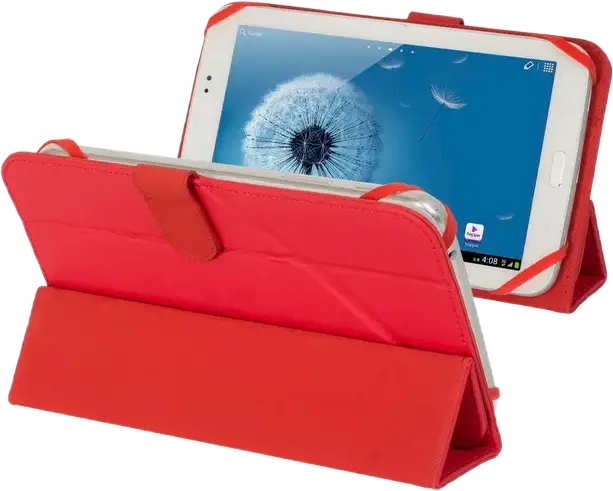 RivaCase Malpensa 3132 Universal 7-inch Tablet Case, Red Faux Leather Folio with Microfiber Lining, Magnetic Closure and Integrated Stand
