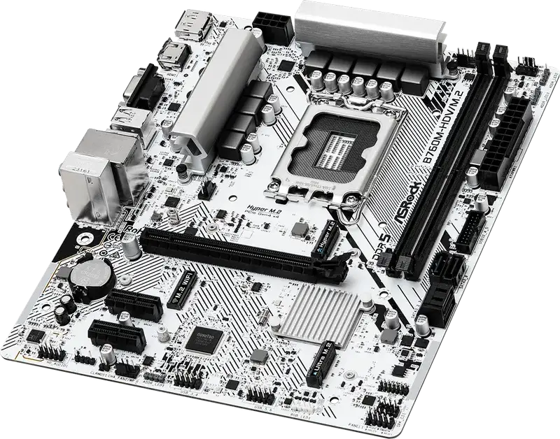 Материнская плата ASRock B760M-HDV/M.2 Micro-ATX LGA1700 Intel B760 DDR5 7200+MHz OC до 96ГБ RAM PCIe 4.0 Hyper M.2 2.5G LAN HDMI DP VGA