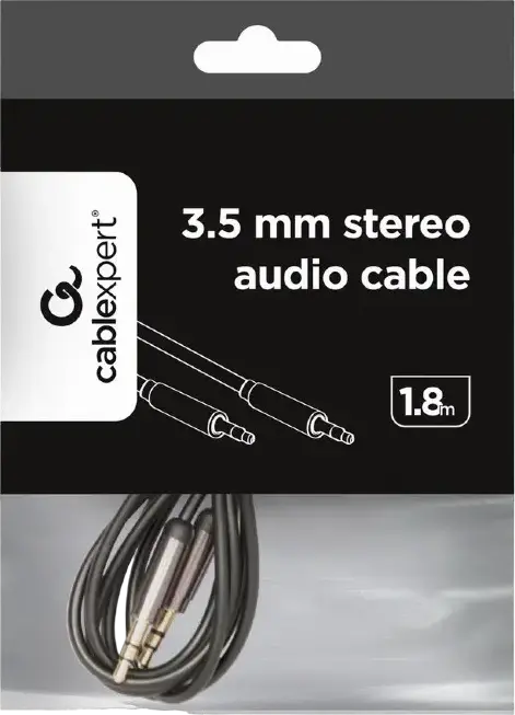 Cablu Audio Cablexpert CCAP-444-6, Jack 3.5mm Stereo Male la Jack 3.5mm Stereo Male, Conectori Auriti, Interfață Analogică, 1.8m, Negru