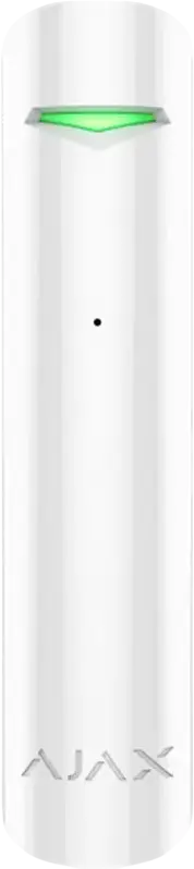 Ajax GlassProtect Wireless Acoustic Glass Break Detector, DualTone Digital Algorithm, 9m Range, 180° Angle, Jeweller Protocol, White