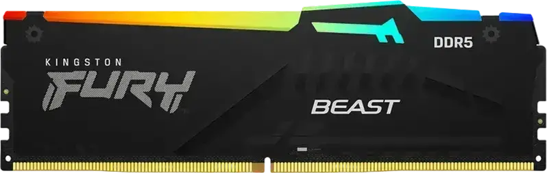 Kingston FURY Beast RGB 32GB DDR5 6000MT/s CL36 RAM KF560C36BBEA-32 Desktop Memory Module, Intel XMP 3.0 & AMD EXPO, Black Heat Spreader