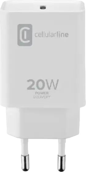 Încărcător Cellularline USB-C Charger 20W, 20W, Alb